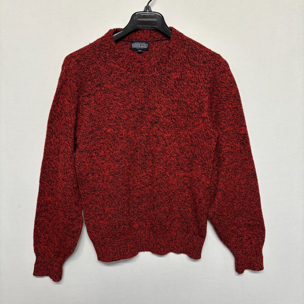 Vintage Lands' End Men Wool Pullover Sweater Size Medium Made in USA C133 -1